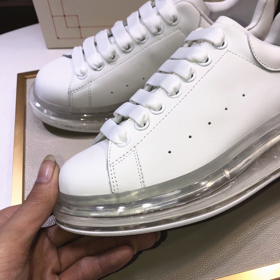 ALEXANDER MCQUEEN BIANCHE CON SUOLA IN GOMMA TRASPARENTE