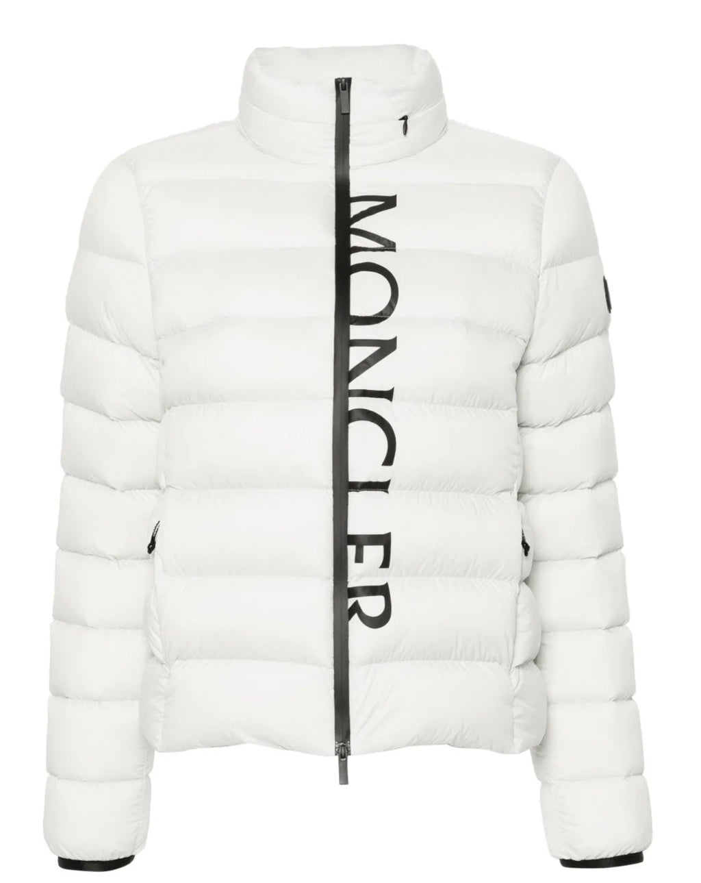 GUBBINO MONCLER DONNA BIANCO CON SCRITTA NERA