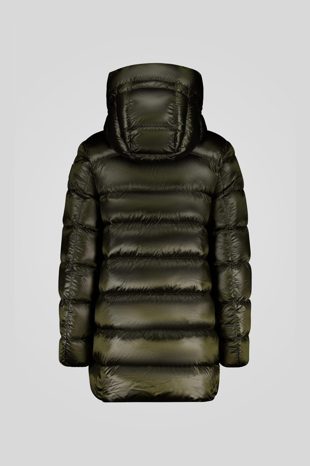 Piumino Ciesse medio-lungo verde militare con cappuccio staccabile