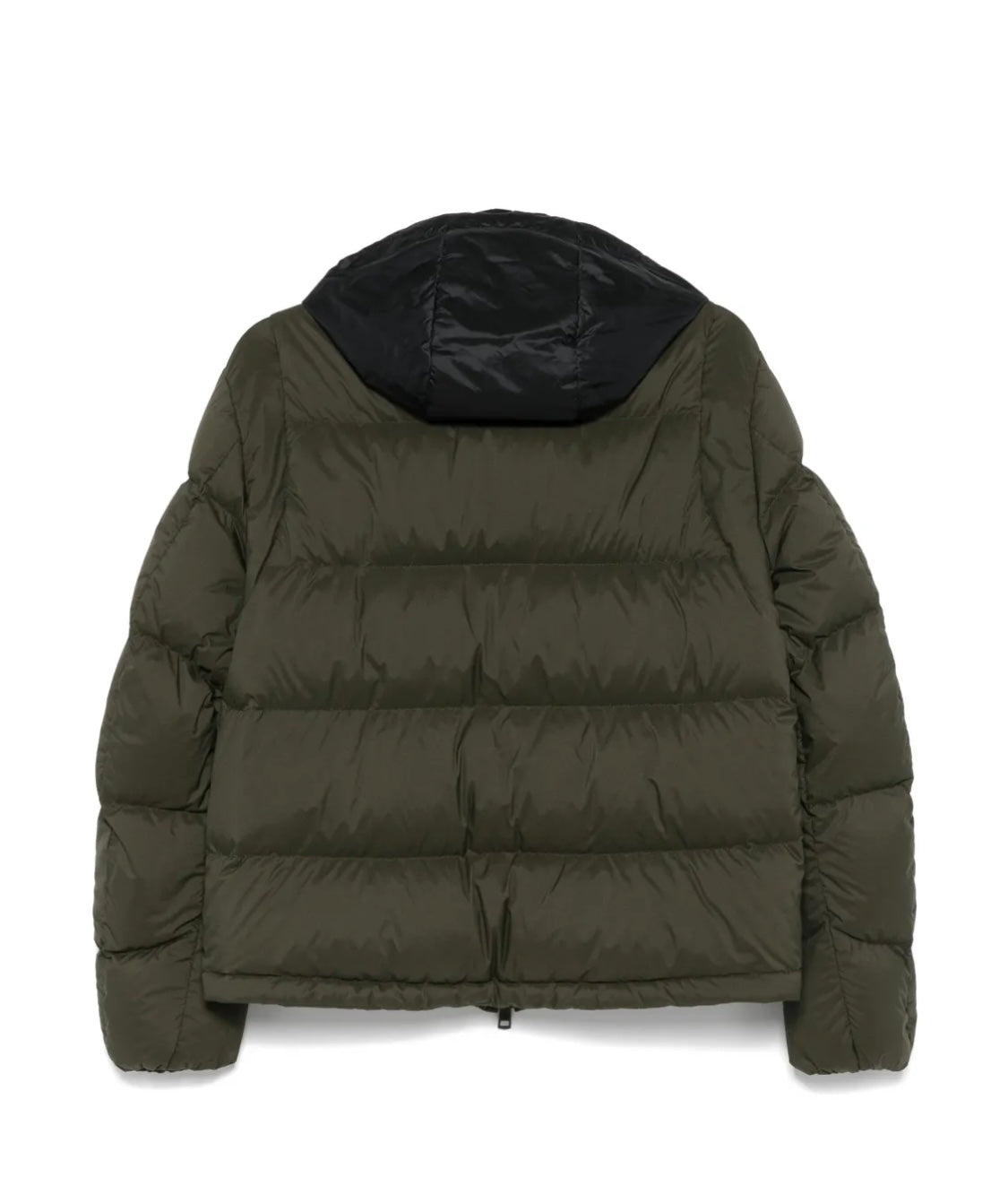 GIUBBINO MONCLER UOMO VERDE CON CAPPUCCIO NERO