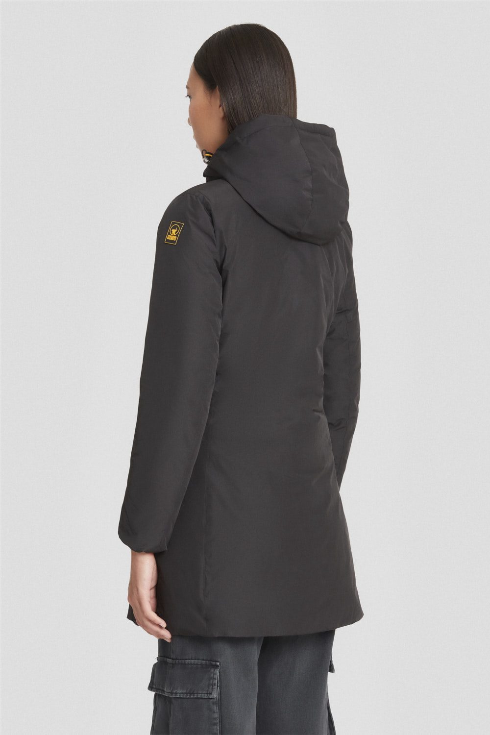 Piumino Ciesse reversibile nero con cappuccio