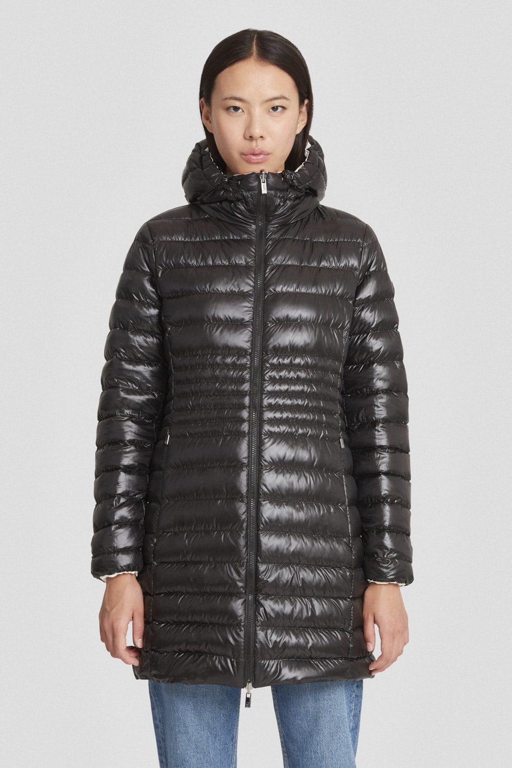 Piumino Ciesse lungo nero/bianco reversibile