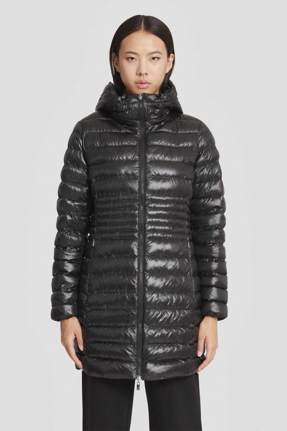 Piumino Ciesse lungo nero reversibile