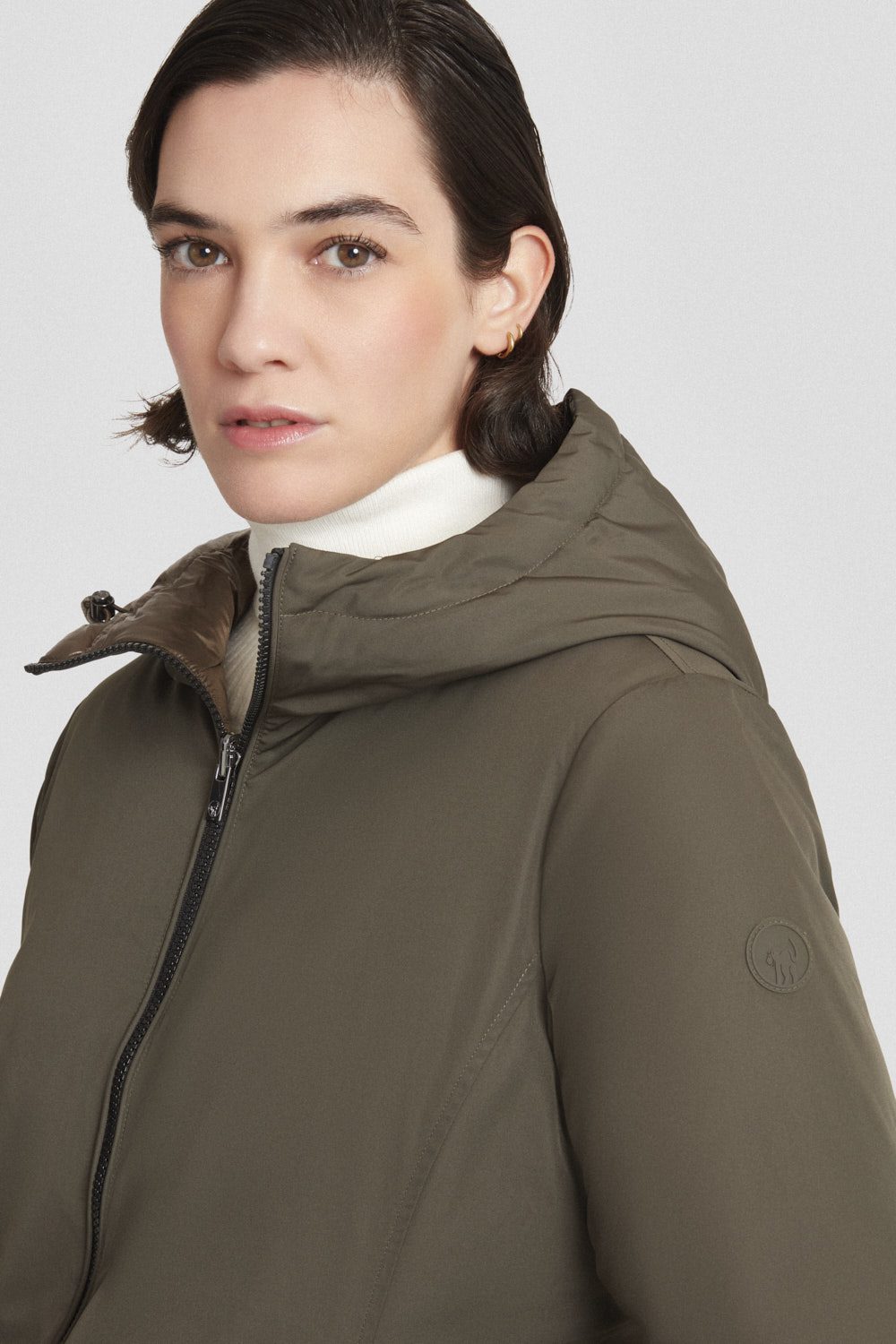 Piumino Ciesse lungo verde militare reversibile