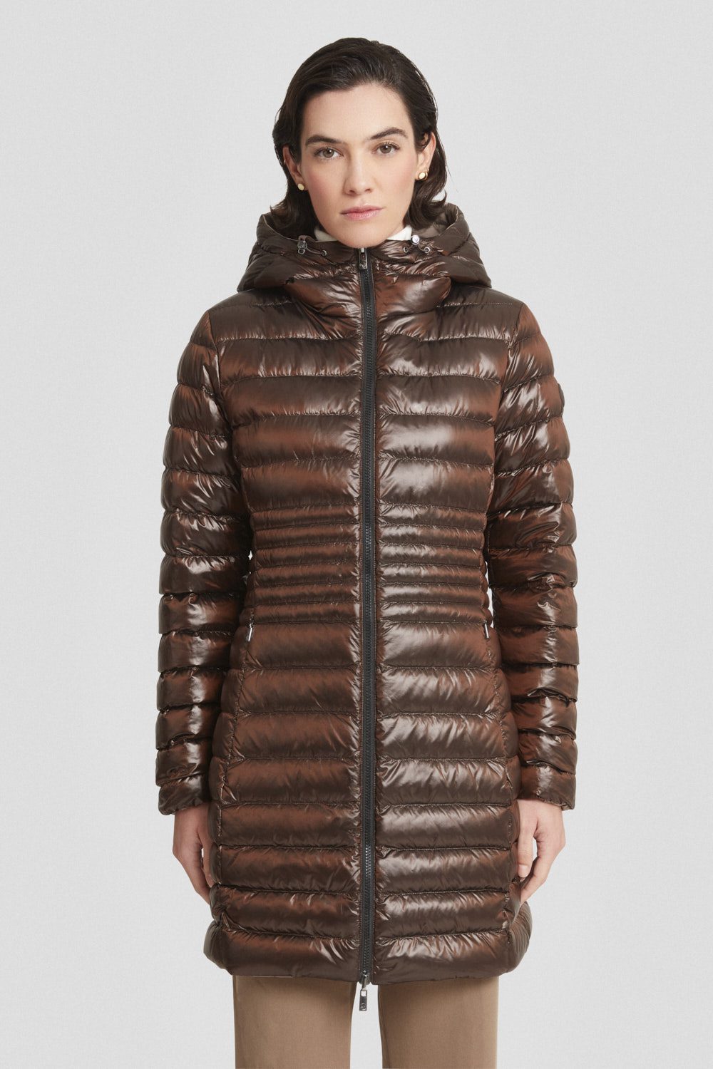 Piumino Ciesse lungo marrone reversibile