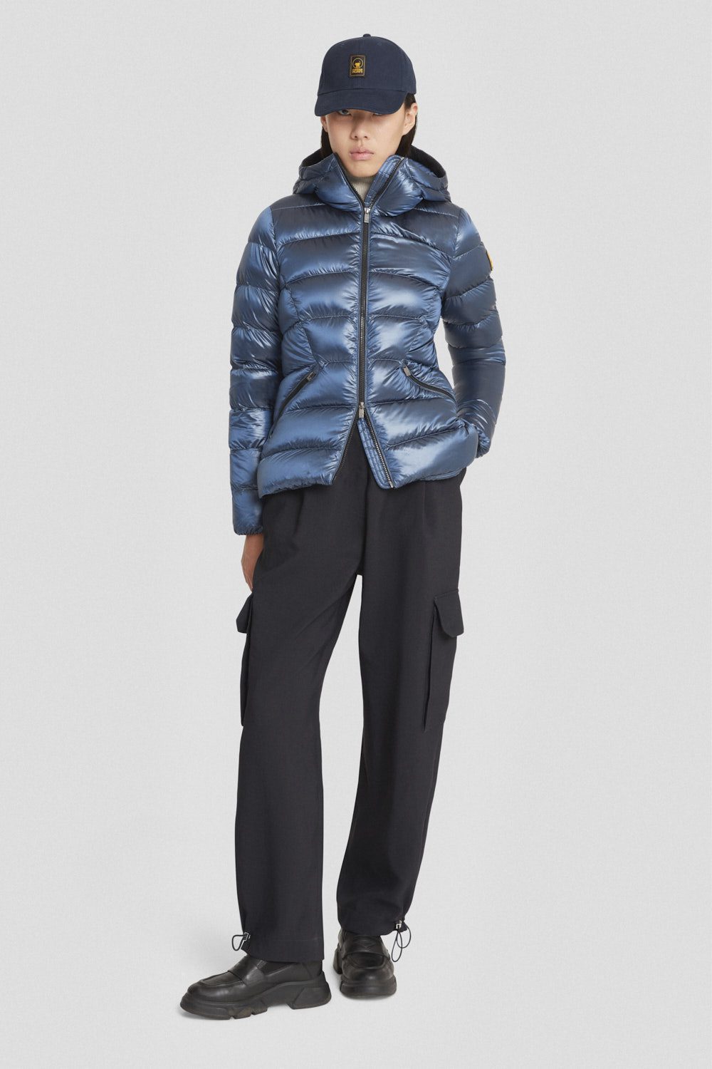 Piumino Ciesse azzurro con cappuccio