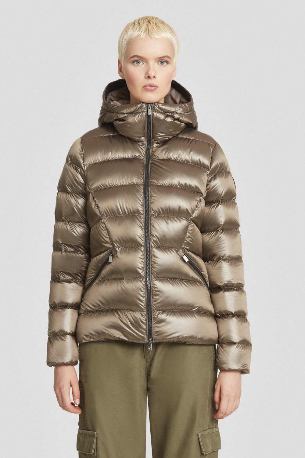 Piumino Ciesse marrone con cappuccio