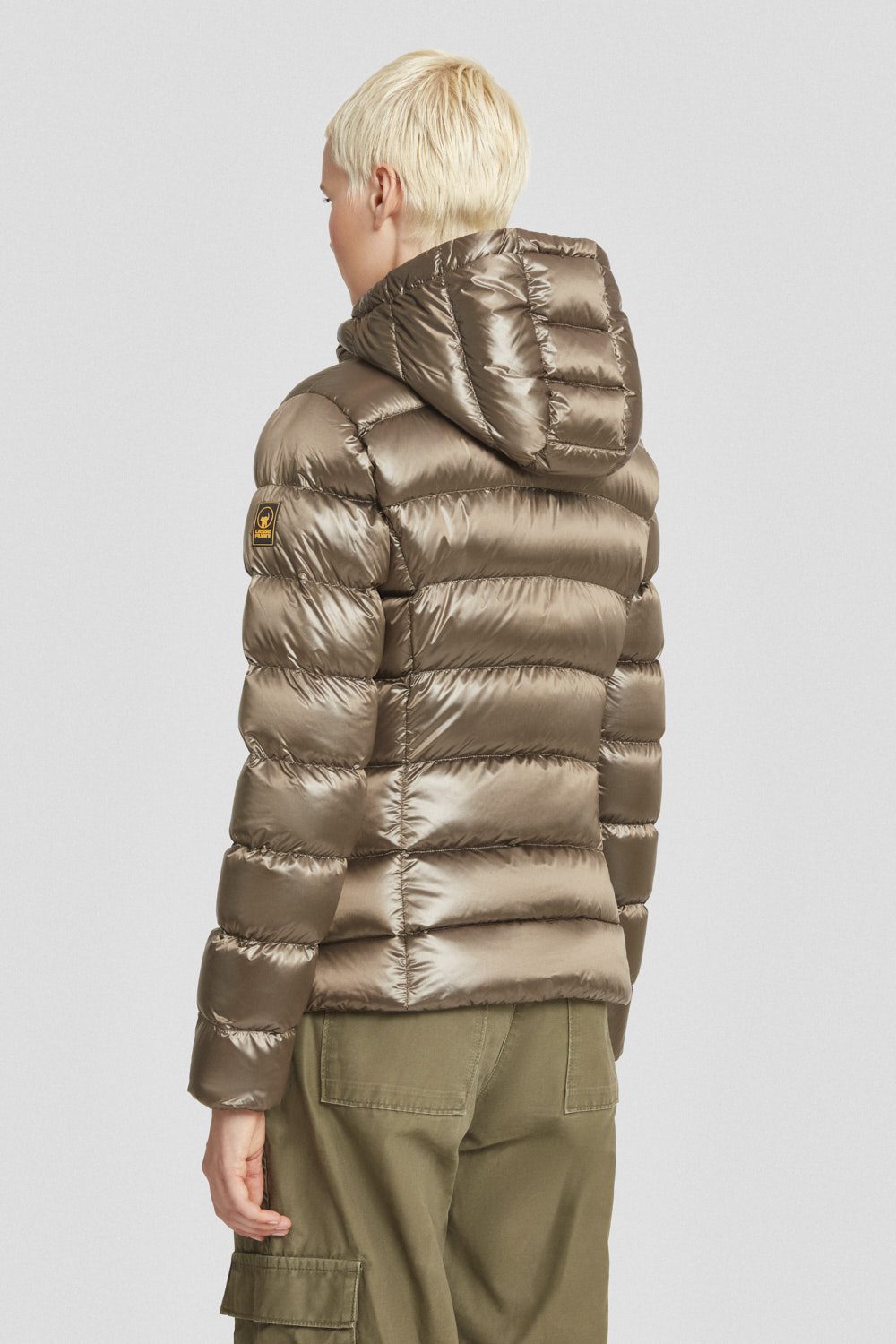 Piumino Ciesse marrone con cappuccio