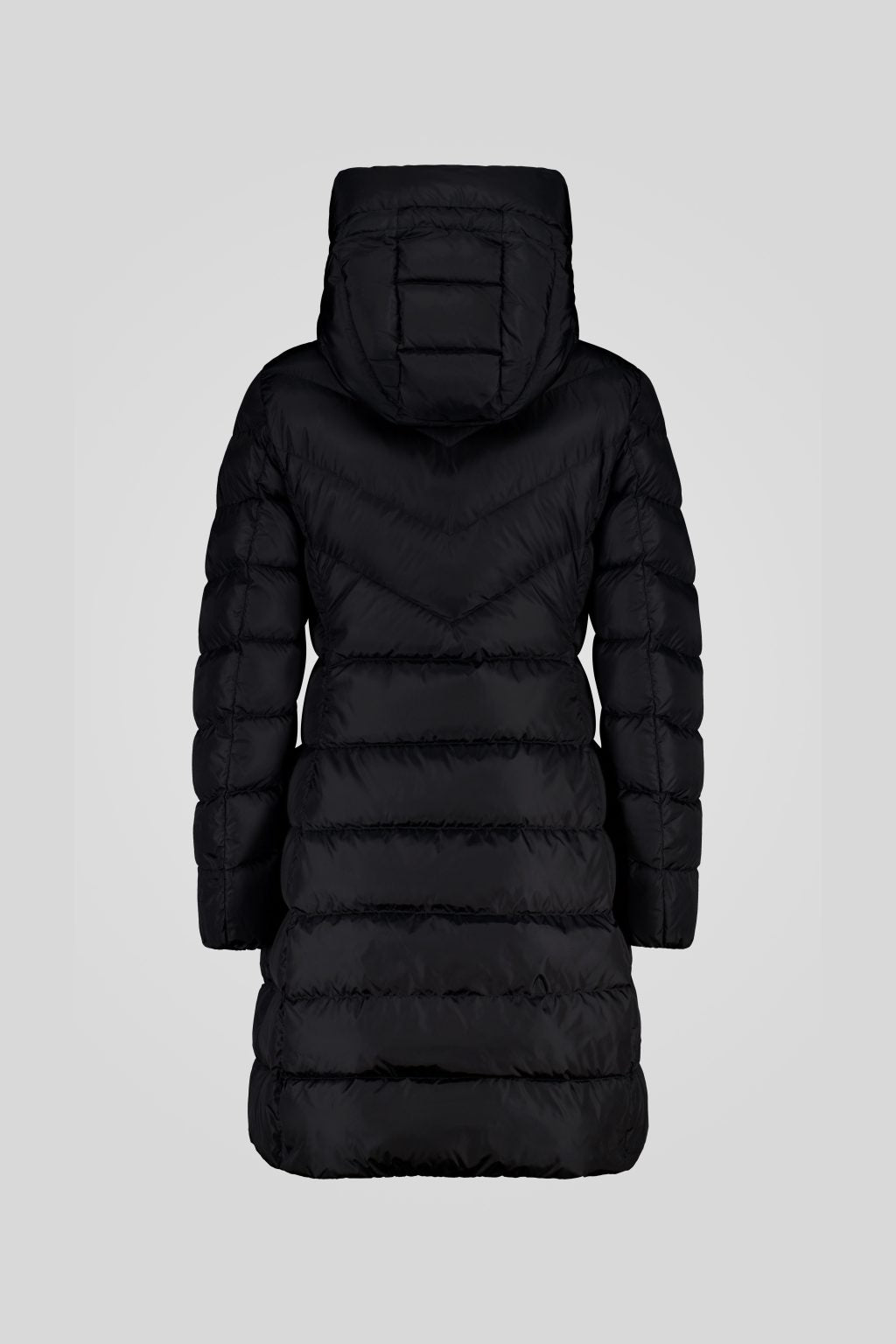 Piumino Ciesse lungo nero con cappuccio
