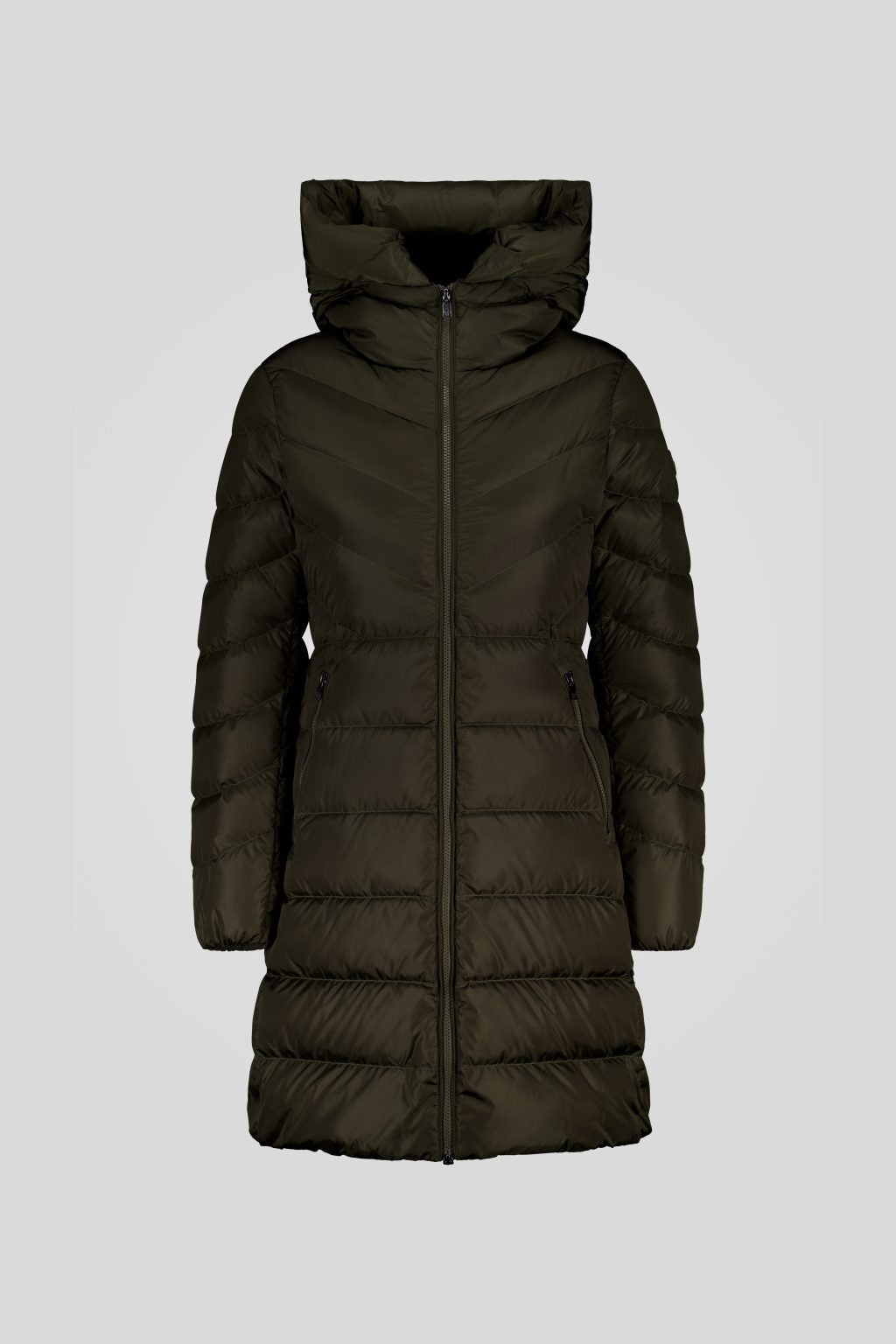 Piumino Ciesse lungo verde militare con cappuccio