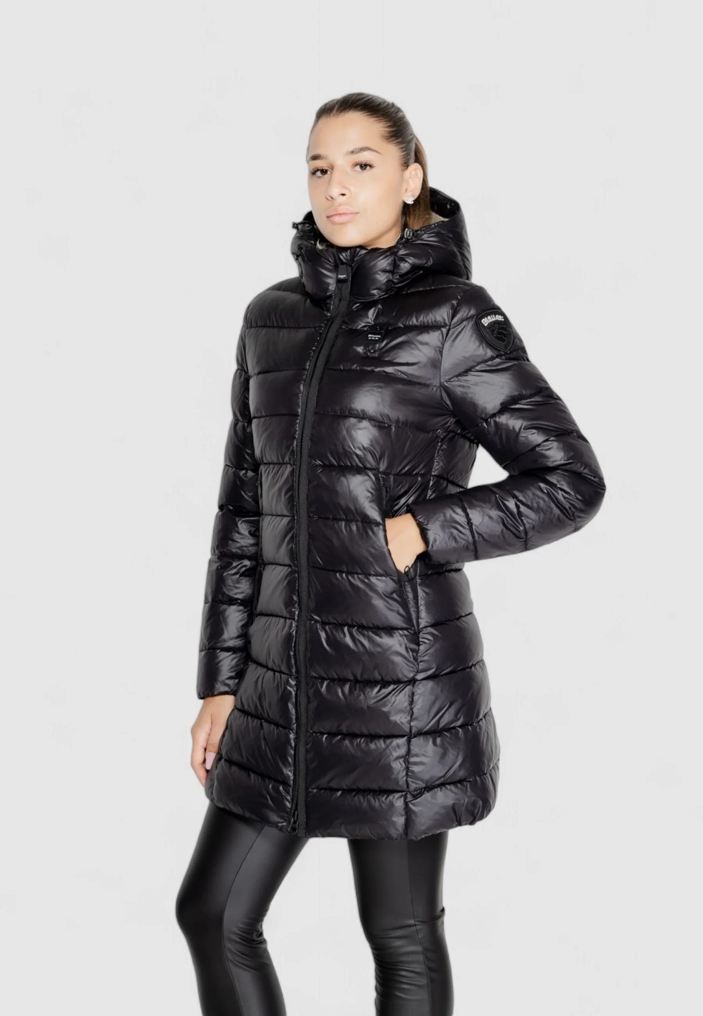 GIUBBINO BLAUER LUNGO DONNA NERO LUCIDO